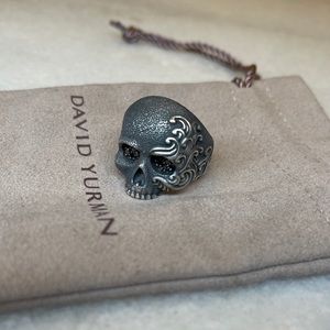David Yurman ‘Waves’ diamond skull men’s ring